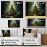 Green Magical Christmas Tree - Landscapes Canvas Wall Art