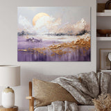 Purple and gold lake and mountain  IV - Cottage Canvas Wall Art