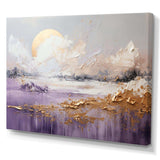 Purple and gold lake and mountain  IV - Cottage Canvas Wall Art