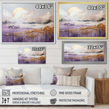 Purple and gold lake and mountain  IV - Cottage Canvas Wall Art