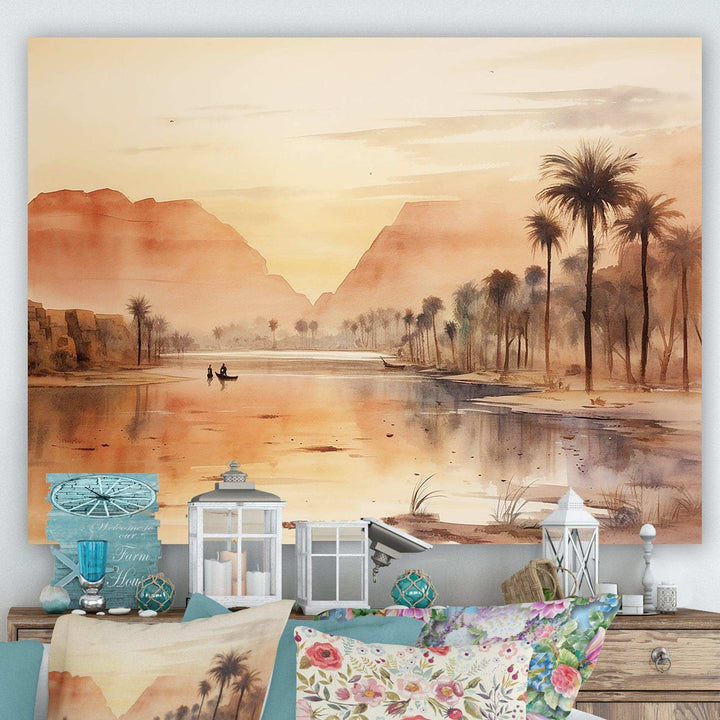 Ancient Egyptian river landscape - Landscapes Canvas Wall Art