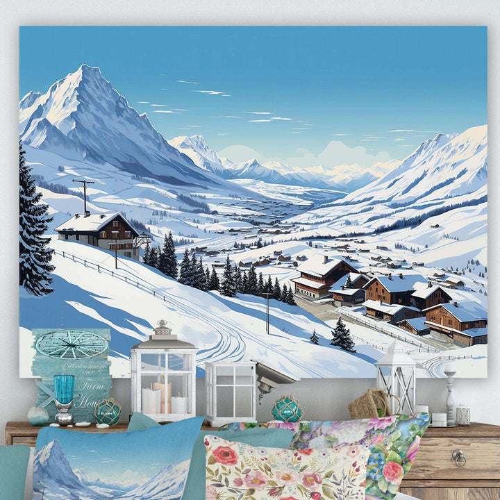 Alpine mountains Solitude Winter Glow II - Landscapes Canvas Wall Art
