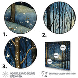 Festive starry night Winter Woodscape - Food & Beverage Canvas Wall Art