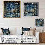 Festive starry night Winter Woodscape - Food & Beverage Canvas Wall Art