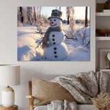 Frosty snowman christmas dreams II - Landscapes Canvas Wall Art