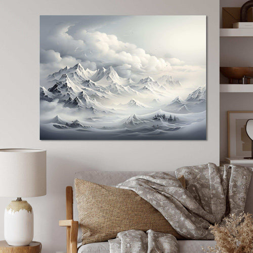 Snowy mountain Peaks serenity III - Landscapes Canvas Wall Art