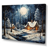 Christmas winter cottage scenery II - Landscapes Canvas Wall Art