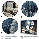 Christmas winter cottage scenery II - Landscapes Canvas Wall Art