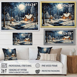 Christmas winter cottage scenery II - Landscapes Canvas Wall Art