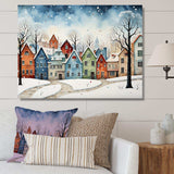 Multicolor frosty city in winter I - Landscapes Canvas Wall Art