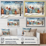 Multicolor frosty city in winter I - Landscapes Canvas Wall Art