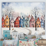 Multicolor frosty city in winter II - Landscapes Canvas Wall Art