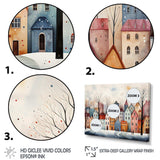 Multicolor frosty city in winter III - Landscapes Canvas Wall Art