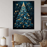 Magical blue and golden christmas tree - Landscapes Canvas Wall Art