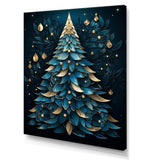 Magical blue and golden christmas tree - Landscapes Canvas Wall Art