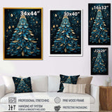 Magical blue and golden christmas tree - Landscapes Canvas Wall Art