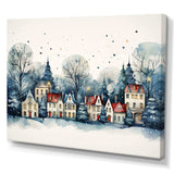 Christmas village in Winter I - Landscapes Canvas Wall Art