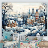 Winter Russian city landscape III - Landscapes Canvas Wall Art