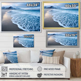 White calm wave on Coastal Beach IV - Coastal Canvas Wall Art