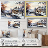 Wonderful village winter at Christmas I - Landscapes Canvas Wall Art