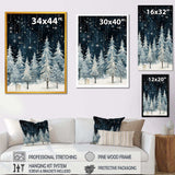 Winter Pine tree starry night sky I - Floral Canvas Wall Art