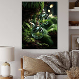 Green Christmas decoations pine tree I - Floral Canvas Wall Art