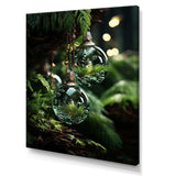 Green Christmas decoations pine tree I - Floral Canvas Wall Art