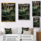 Green Christmas decoations pine tree III - Floral Canvas Wall Art