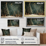 Green Christmas pine tree decor - Floral Canvas Wall Art