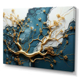 Gold and emerald Ancient bonsai  I - Floral Canvas Wall Art