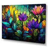 Colorful Jungle tropical plams mosaic - Landscapes Canvas Wall Art