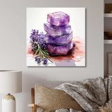 Purple Lavender batjhroom soap III - Floral Canvas Wall Art