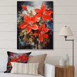 Poinsettias flower Passion 1 II - Floral Canvas Wall Art