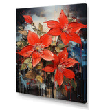 Poinsettias flower Passion 1 II - Floral Canvas Wall Art