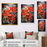 Poinsettias flower Passion 1 II - Floral Canvas Wall Art