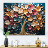 Colorful Golden Orchid Tree Garden Of Branches V - Landscapes Canvas Wall Art