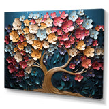 Multicolor golden tree on blue tones - Landscapes Canvas Wall Art