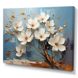 White and Blue Golden Orchid Tree Garden Of Branches VI - Floral Canvas Wall Art