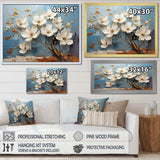 White and Blue Golden Orchid Tree Garden Of Branches VI - Floral Canvas Wall Art