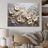 White Orchid Tree Garden Of Branches 7 - Floral Canvas Wall Art