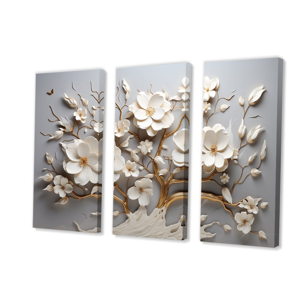 White Orchid Tree Garden Of Branches 10 - Multi-Panels