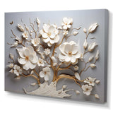 White Orchid Tree Garden Of Branches 10 - Floral Canvas Wall Art