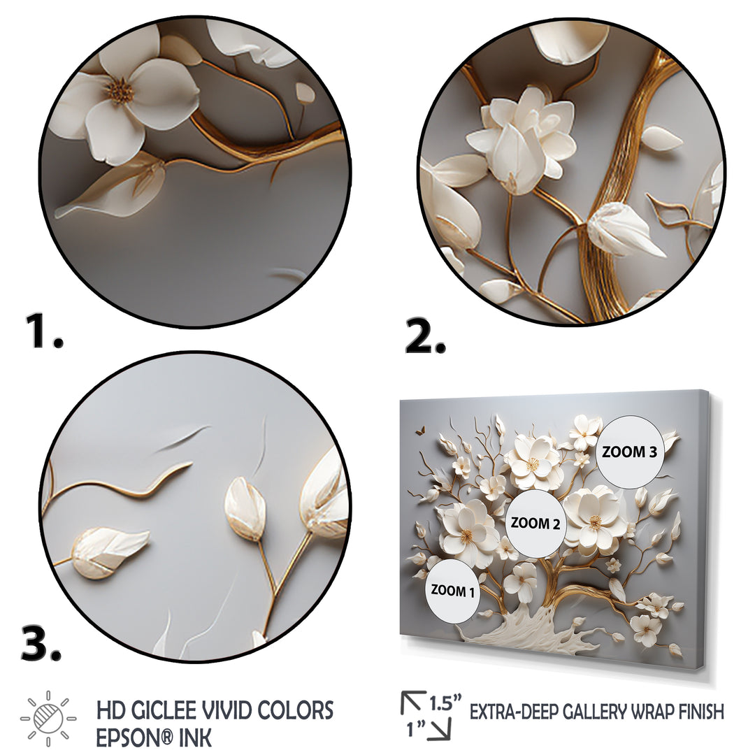 White Orchid Tree Garden Of Branches 10 - Multi-Panels