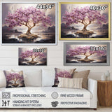 Purple Cherry blossom tree by the lake I - Landscapes Canvas Wall Art