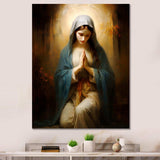 Mother mary christian portrait III - Spiritual Canvas Wall Art