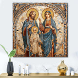 Iconic Depiction of Jesus and the Holy Family I - Spiritual Canvas Wall Art