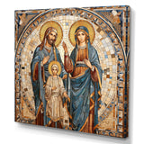 Iconic Depiction of Jesus and the Holy Family I - Spiritual Canvas Wall Art