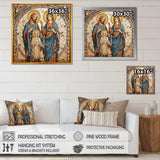 Iconic Depiction of Jesus and the Holy Family I - Spiritual Canvas Wall Art