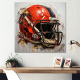 Vintage Red Football Helmet - Sport Football Canvas Wall Art