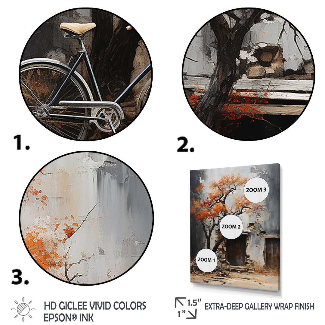 Orange and grey Midnight bicycle - Bicycle Canvas Wall Art